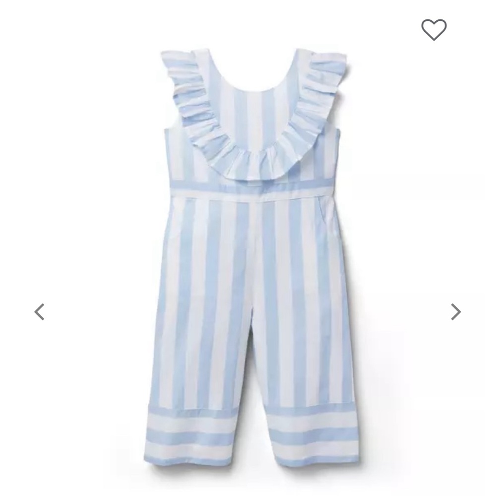 Girls Janie and Jack size 10 striped ruffled jumpsuit